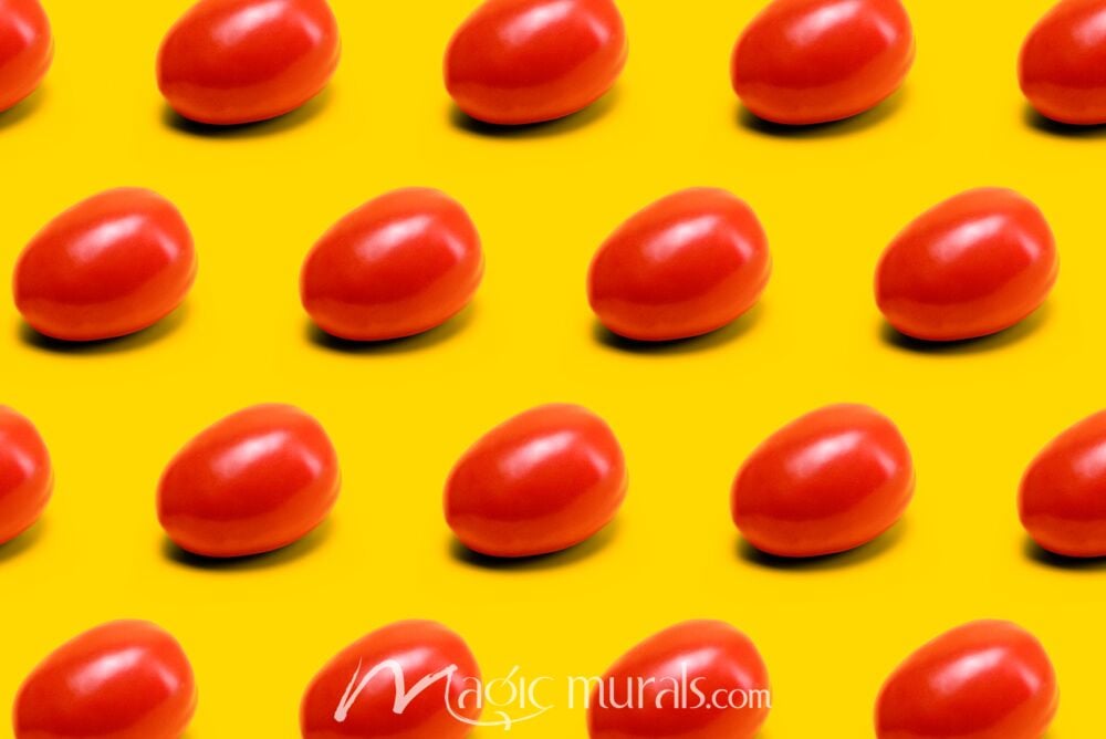 Tomatoes on Yellow 2569 Wallpaper Wall Mural