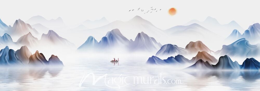 Modern Abstract Chinese Ink Wash Landscape 1190 Wallpaper Wall Mural