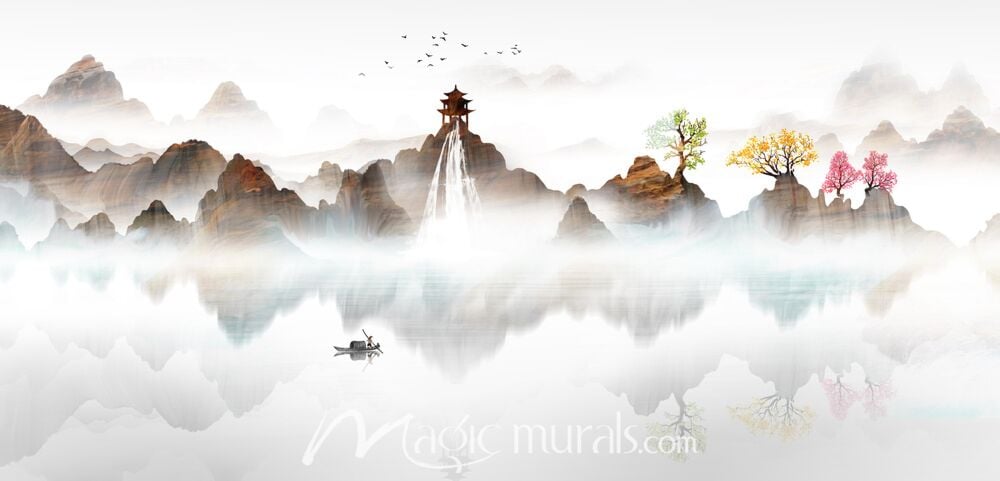 Modern Abstract Chinese Ink Wash Landscape 3811 Wallpaper Wall Mural