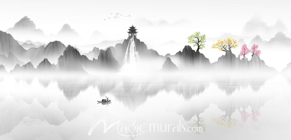 Modern Abstract Chinese Ink Wash Landscape 3820 Wallpaper Wall Mural