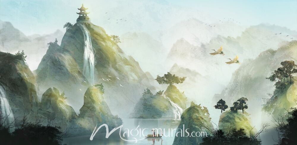 Modern Abstract Chinese Ink Wash Landscape 1073 Wallpaper Wall Mural