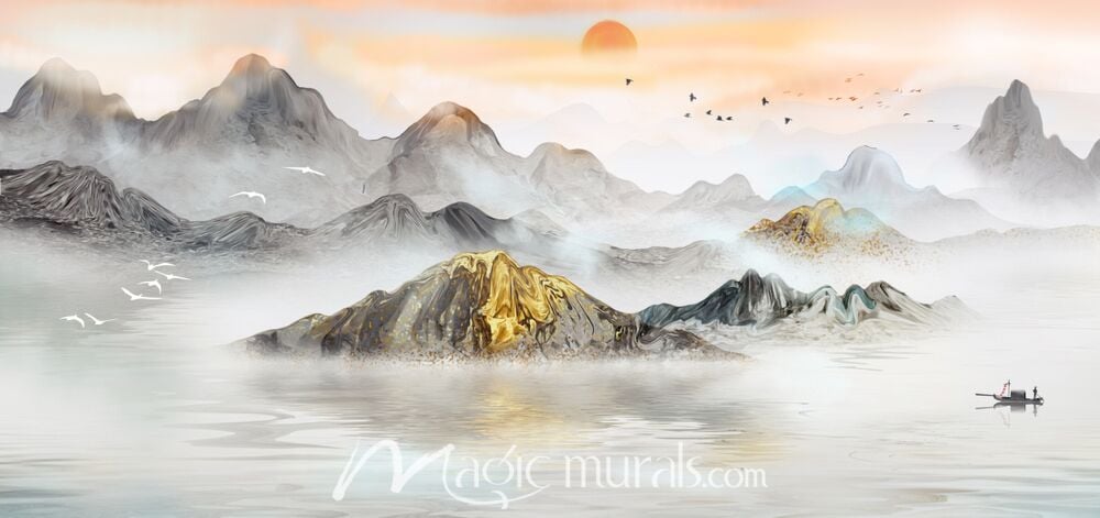 Modern Abstract Chinese Ink Wash Landscape 6832 Wallpaper Wall Mural