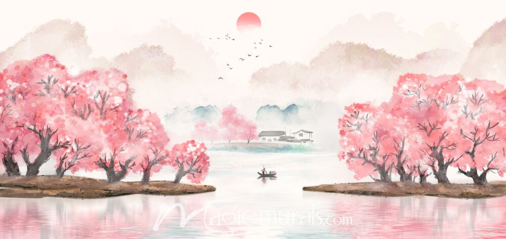 Modern Abstract Chinese Ink Wash Landscape 6844 Wallpaper Wall Mural