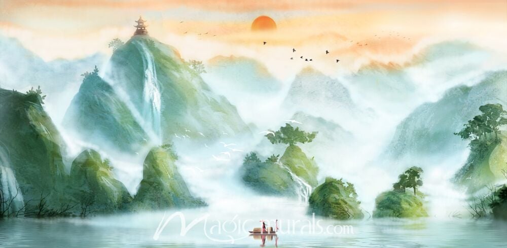 Modern Abstract Chinese Ink Wash Landscape 6859 Wallpaper Wall Mural