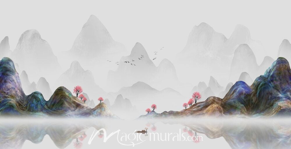 Modern Abstract Chinese Ink Wash Landscape 7383 Wallpaper Wall Mural