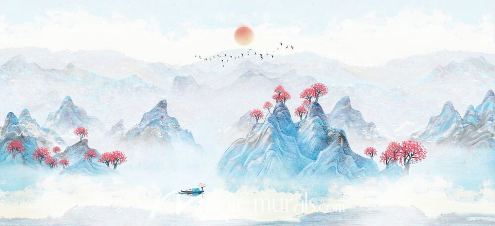 Modern Abstract Chinese Ink Wash Landscape 7526 Wallpaper Wall Mural