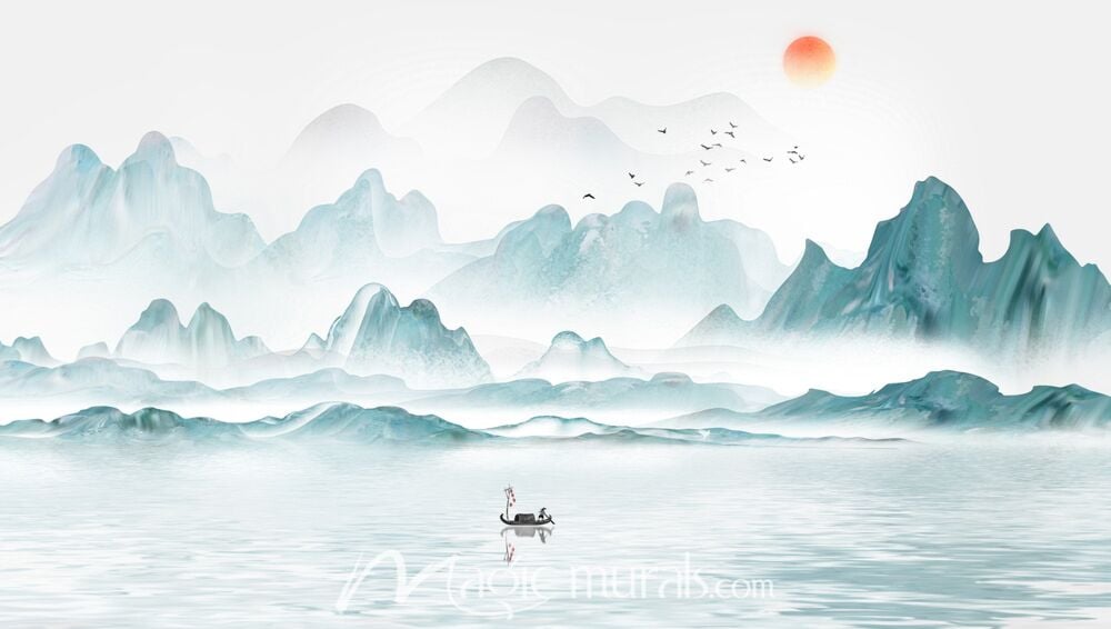 Modern Abstract Chinese Ink Wash Landscape 2821 Wallpaper Wall Mural