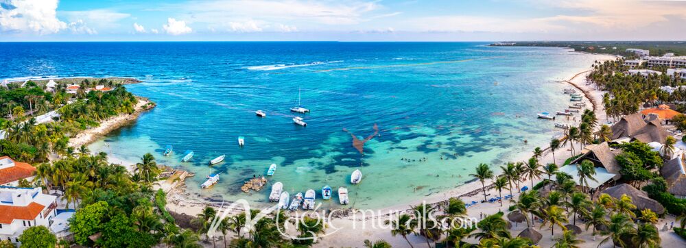 Akumal Bay Aerial 5934 Wallpaper Wall Mural