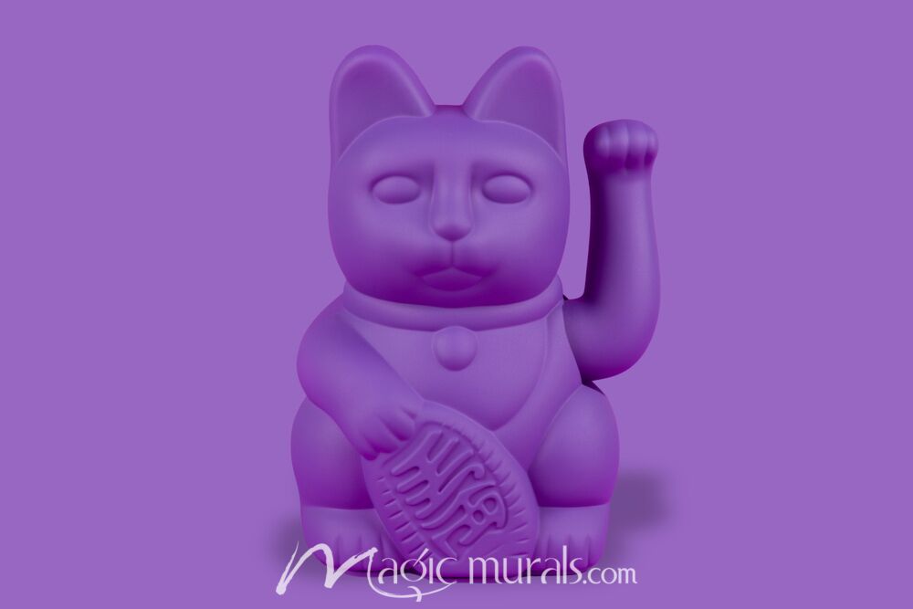 Manekin Neko in Purple Wallpaper Wall Mural