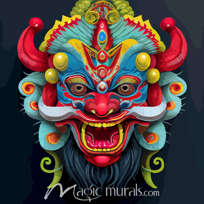 Chinese Dragon Mask 3623 Wallpaper Wall Mural