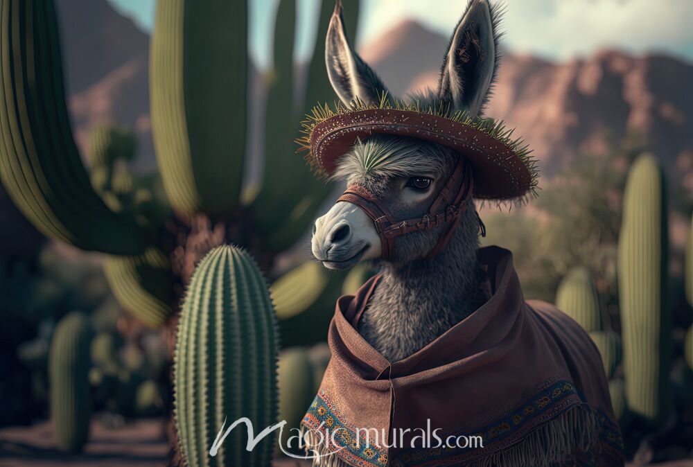 Poncho Donkey 5512 Wallpaper Wall Mural