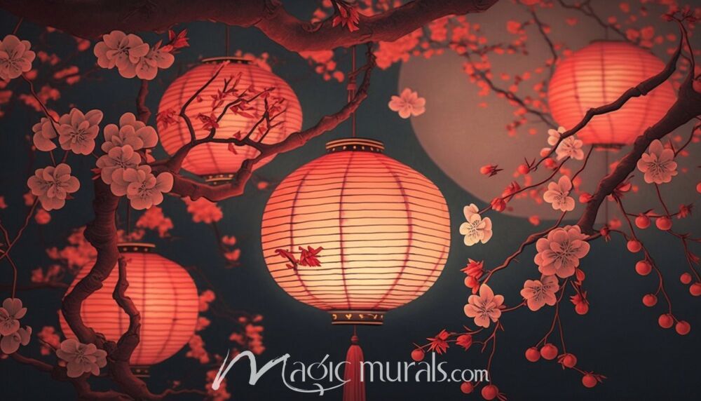 Chinese Lanterns 1876 Wallpaper Wall Mural