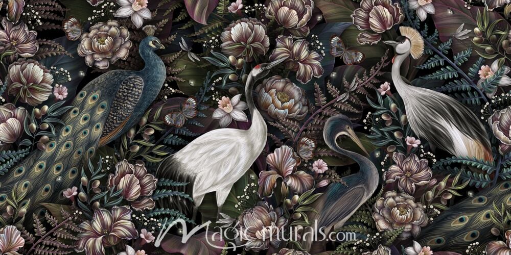 Exotic Birds and Flowers 5597 Wallpaper Wall Mural