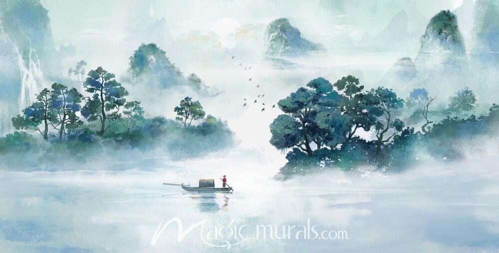 Modern Abstract Chinese Ink Wash Landscape 6196 Wallpaper Wall Mural