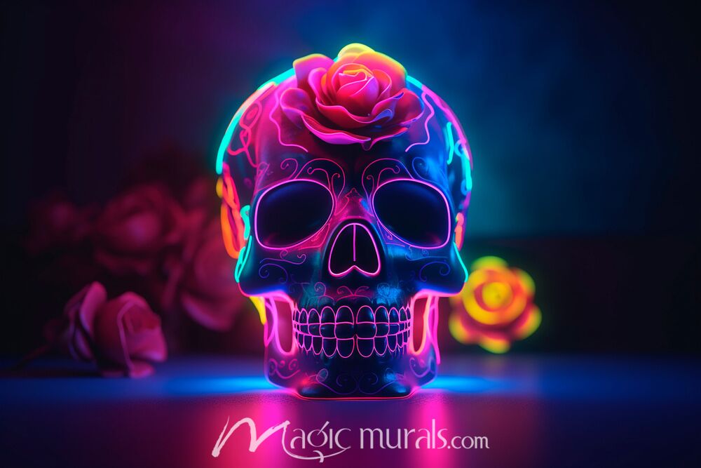 Sugar Skull Glows 6187 Wallpaper Wall Mural