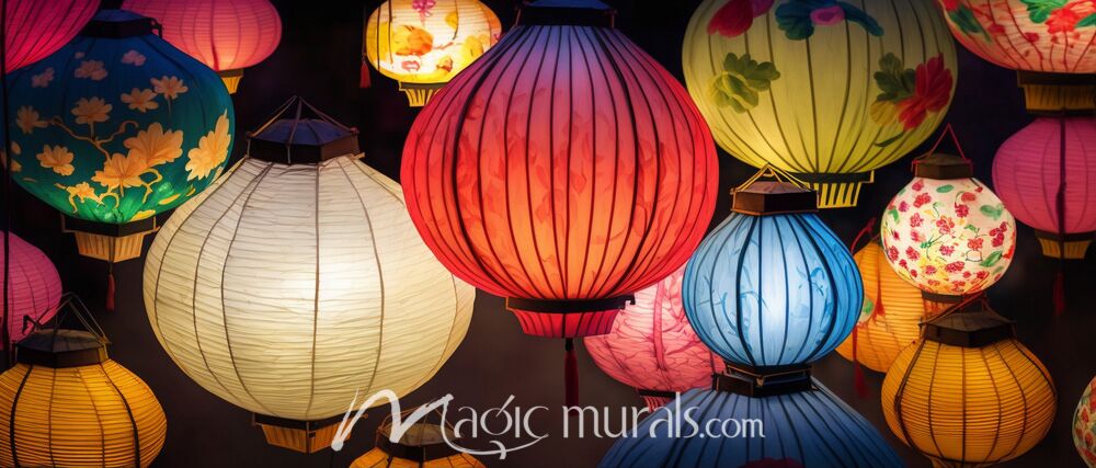 Chinese Lanterns 9869 Wallpaper Wall Mural