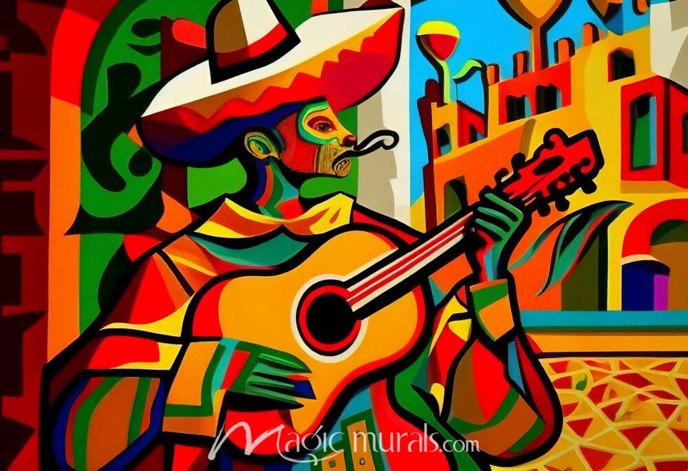 Mexican Flamenco Guitarist 0956 Wallpaper Wall Mural