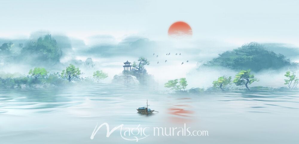 Modern Abstract Chinese Ink Wash Landscape 3017 Wallpaper Wall Mural