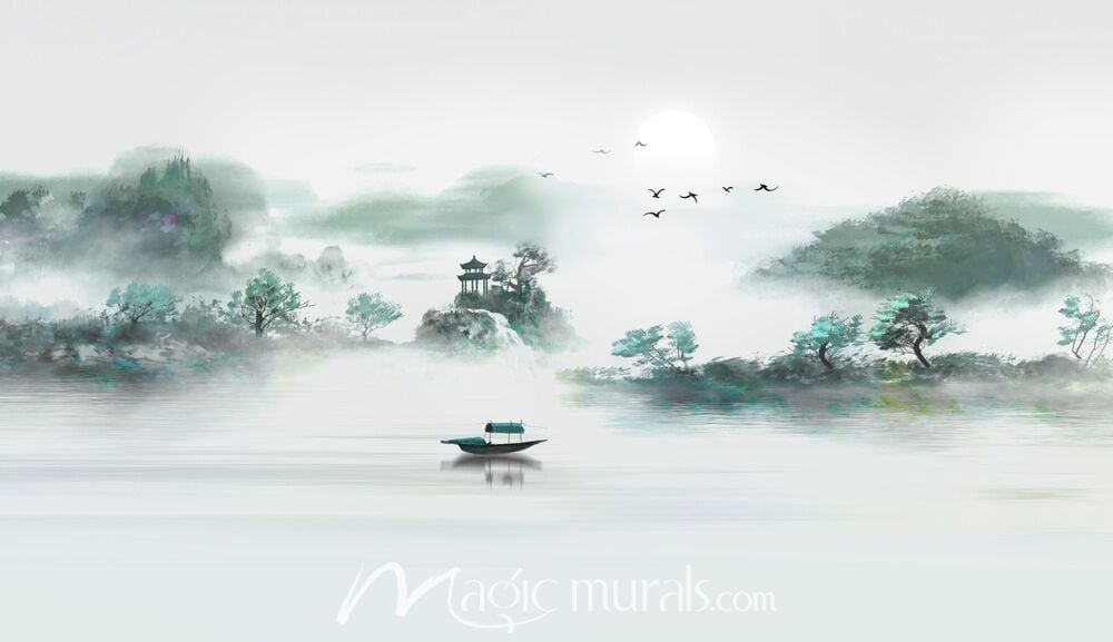 Modern Abstract Chinese Ink Wash Landscape 3048 Wallpaper Wall Mural