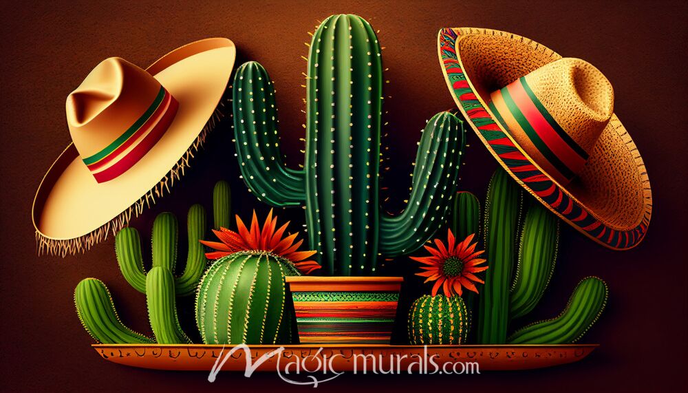 Sombrero Cacti 2666 Wallpaper Wall Mural