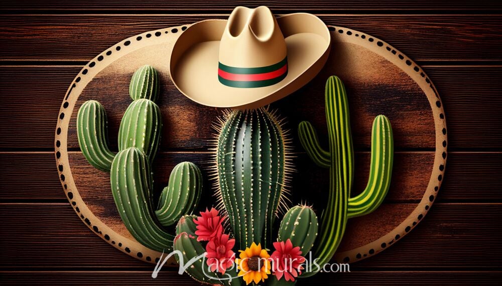 Sombrero Cactus 2685 Wallpaper Wall Mural