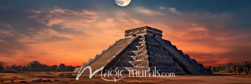 Mayan Pyramid illustration 3807 Wallpaper Wall Mural