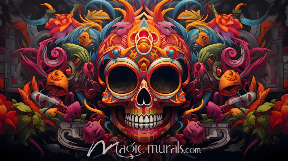 Sugar Skull Backdrop 3418 Wallpaper Wall Mural