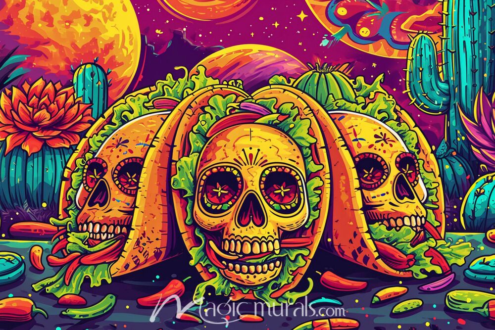 Sugar Skull Tacos 8943 Wallpaper Wall Mural