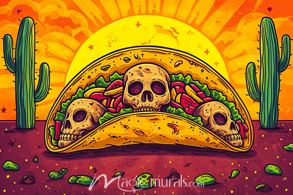 Sugar Skull Tacos 0149 Wallpaper Wall Mural