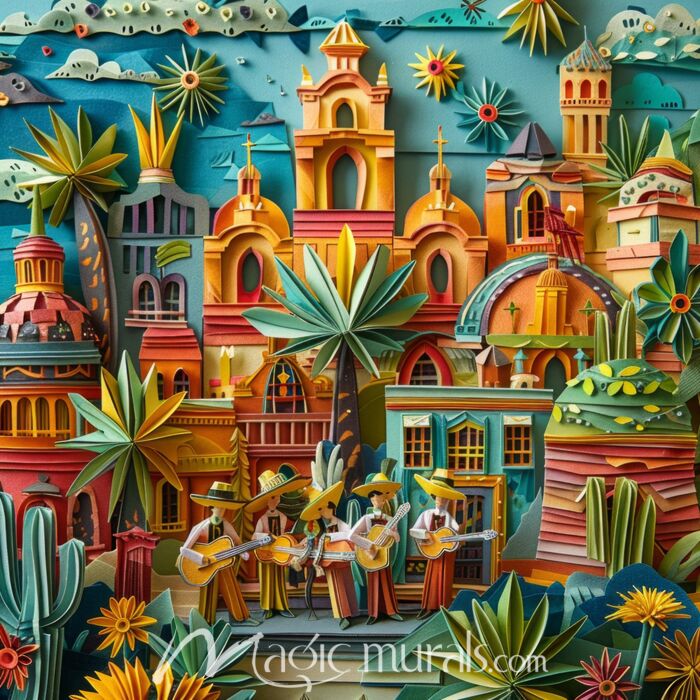 Guadalajara Origami 6014 Wallpaper Wall Mural