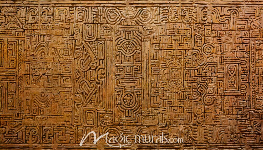 Mayan Inspired Glyphs Wallpaper Wall Mural