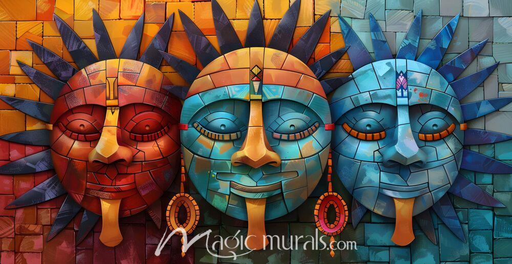 Aztec Sun God Tonatiuh 8598 Wallpaper Wall Mural