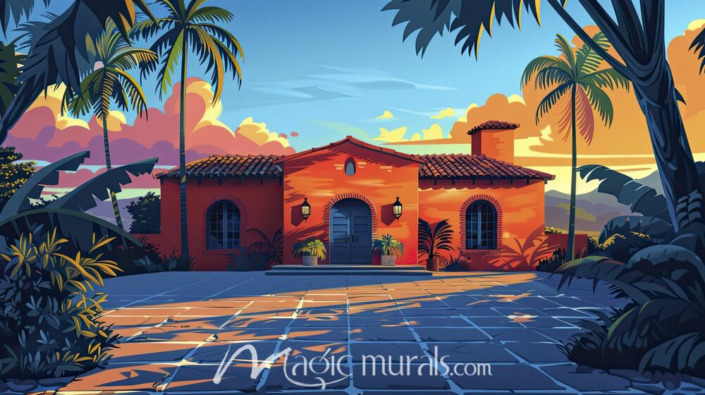 Hacienda Sunrise 5975 Wallpaper Wall Mural