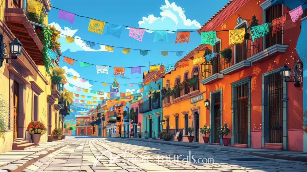 Fiesta Streetscape 9783 Wallpaper Wall Mural