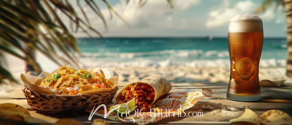 Beach Side Burrito 0152 Wallpaper Wall Mural