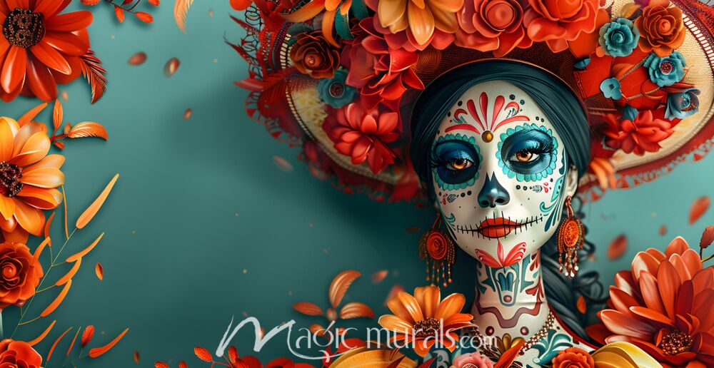 Sugar Skull Woman 1765 Wallpaper Wall Mural