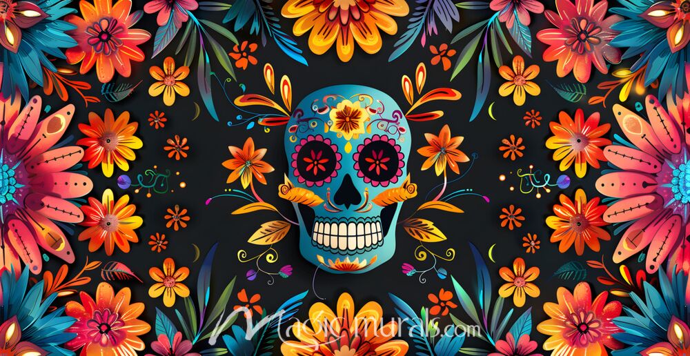 Sugar Skull Backdrop 3225 Wallpaper Wall Mural