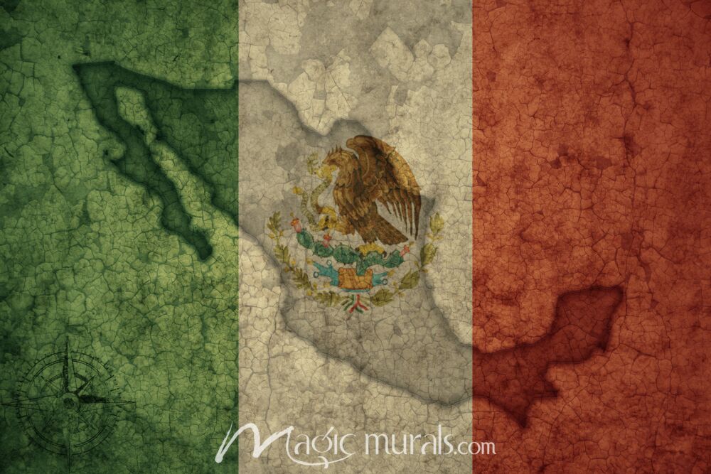 Mexican Map and Flag 5968 Wallpaper Wall Mural