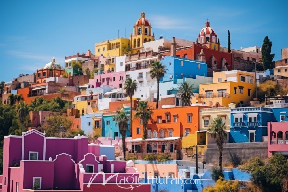 Mexican Hillside Town 9294 Wallpaper Wall Mural