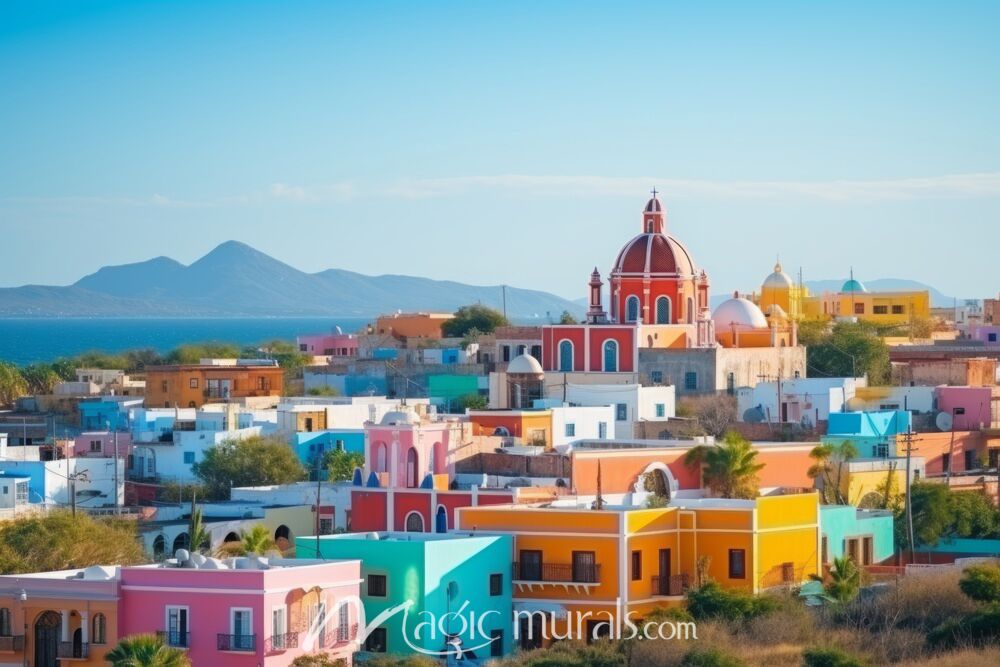 Mexican Hillside Town 1063 Wallpaper Wall Mural