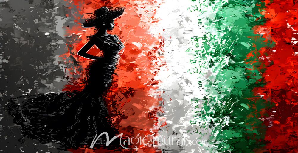 Mexican Colors Silhouette 9931 Wallpaper Wall Mural