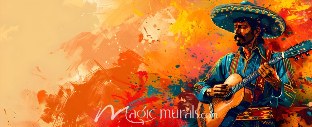 Mexican Cowboy Guitarist 8861 Wallpaper Wall Mural