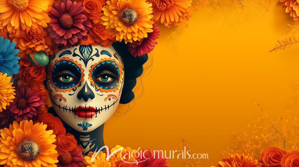 Sugar Skull Backdrop 8380 Wallpaper Wall Mural