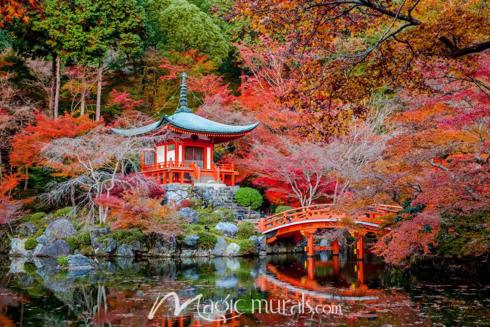 Shinto Buddhist Garden in Kyoto Japan Wallpaper Wall Mural