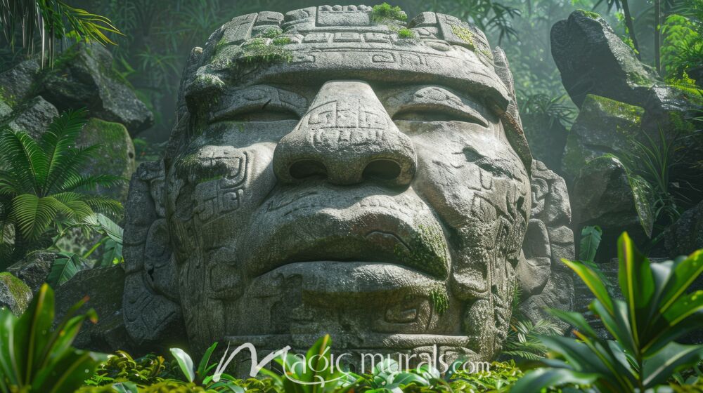 Olmec-Inspired Statue 5579 Wallpaper Wall Mural