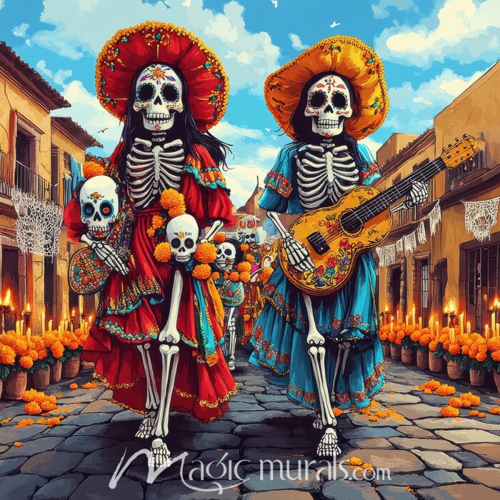 Calavera Couple 2634 Wallpaper Wall Mural