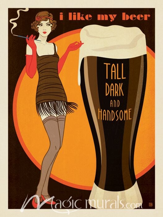 ADG Tall Dark Handsome Beer Wallpaper Wall Mural