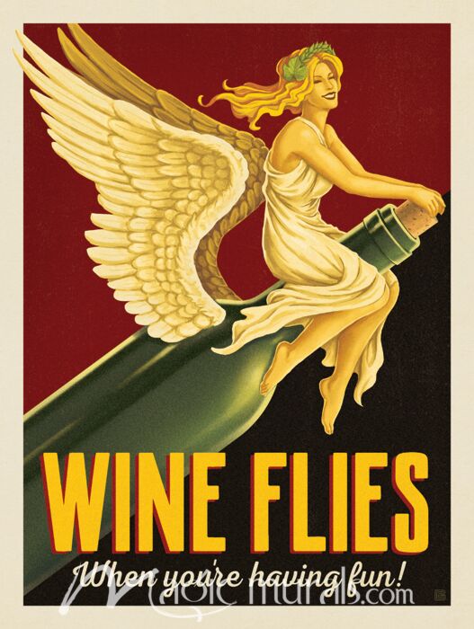 ADG Wine Flies Wallpaper Wall Mural