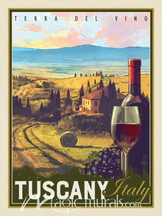 ADG Tuscany Italy Wine Wallpaper Wall Mural