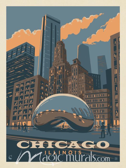 ADG Chicago Bean Wallpaper Wall Mural